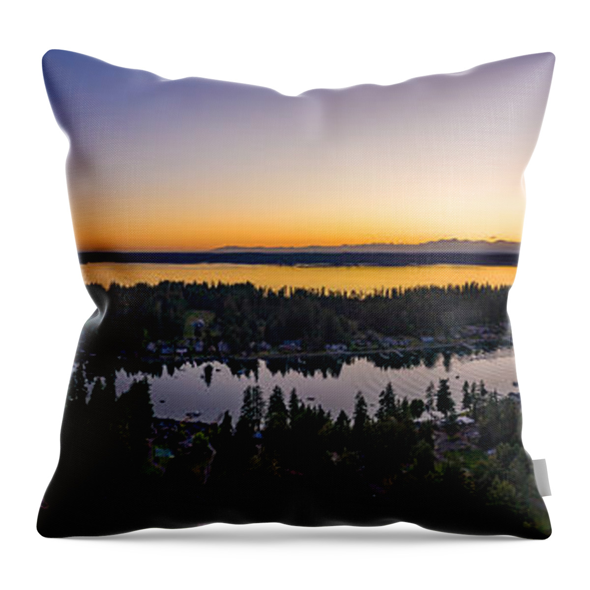 Drone Throw Pillow featuring the photograph Horsehead Bay Pano by Clinton Ward