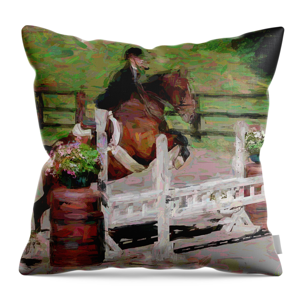 Horse Throw Pillow featuring the photograph Horses 031 by Mike Penney