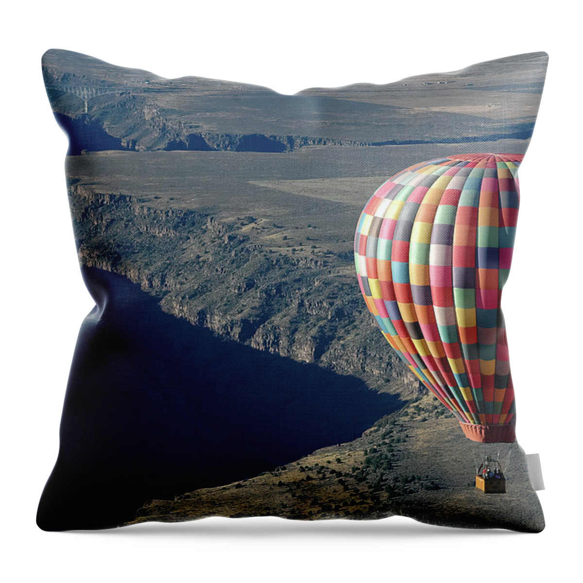 Balloon Throw Pillow featuring the photograph Hot Air Balloon #3 by Steve Templeton
