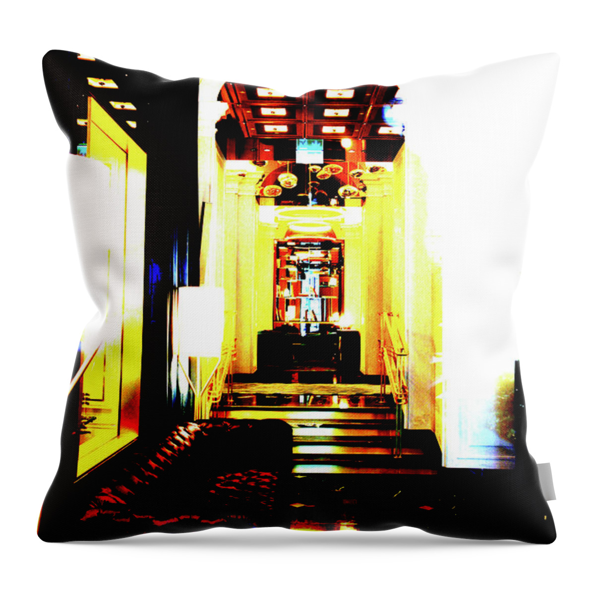 Hotel Throw Pillow featuring the photograph Hotel Interior In Warsaw, Poland by John Siest