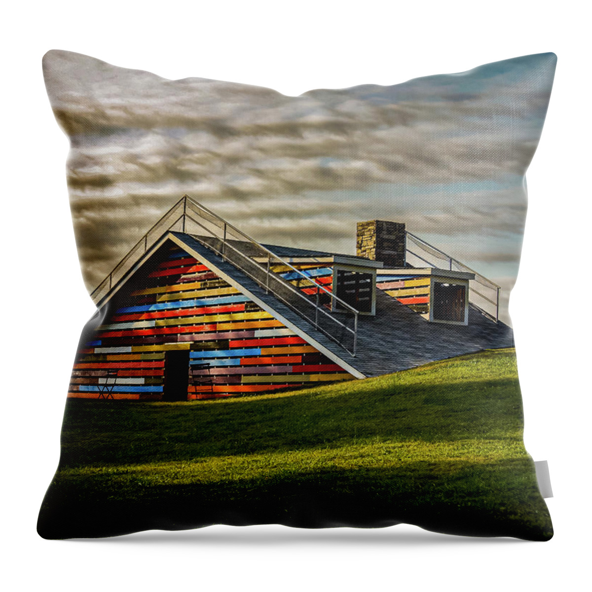 Roof Throw Pillow featuring the photograph House In The Ground by Rick Nelson