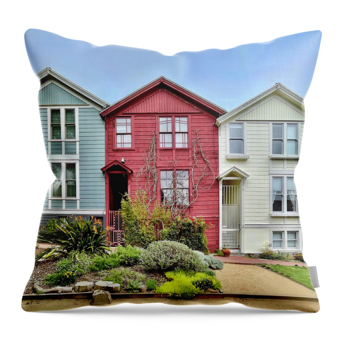  Throw Pillow featuring the photograph House Trio by Julie Gebhardt