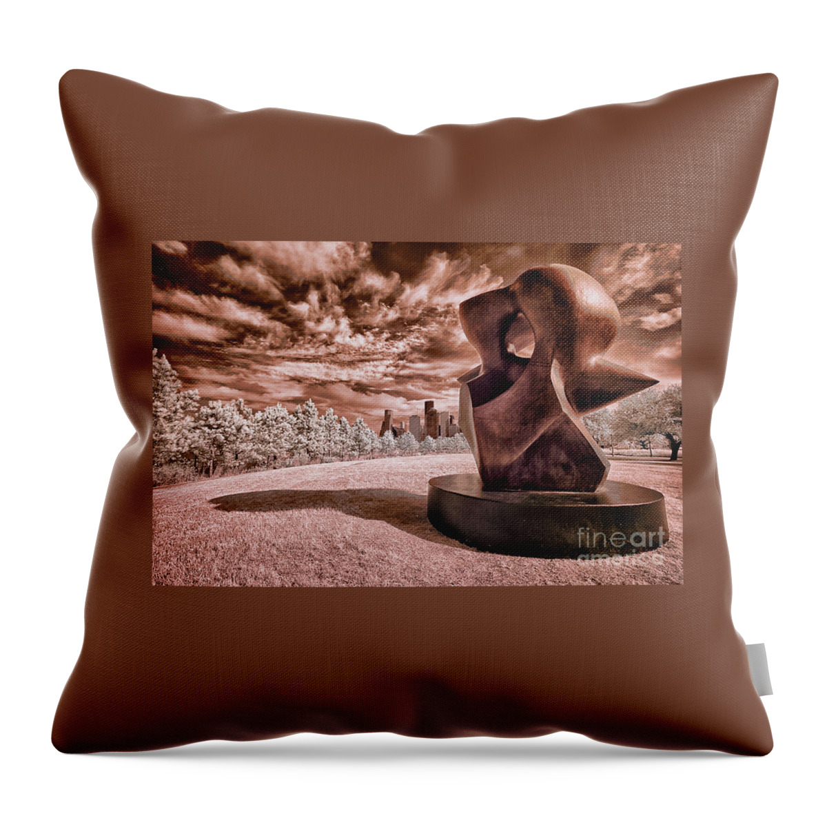 Top Artist Throw Pillow featuring the photograph Houston and Large Spindle Piece in Infrared by Norman Gabitzsch