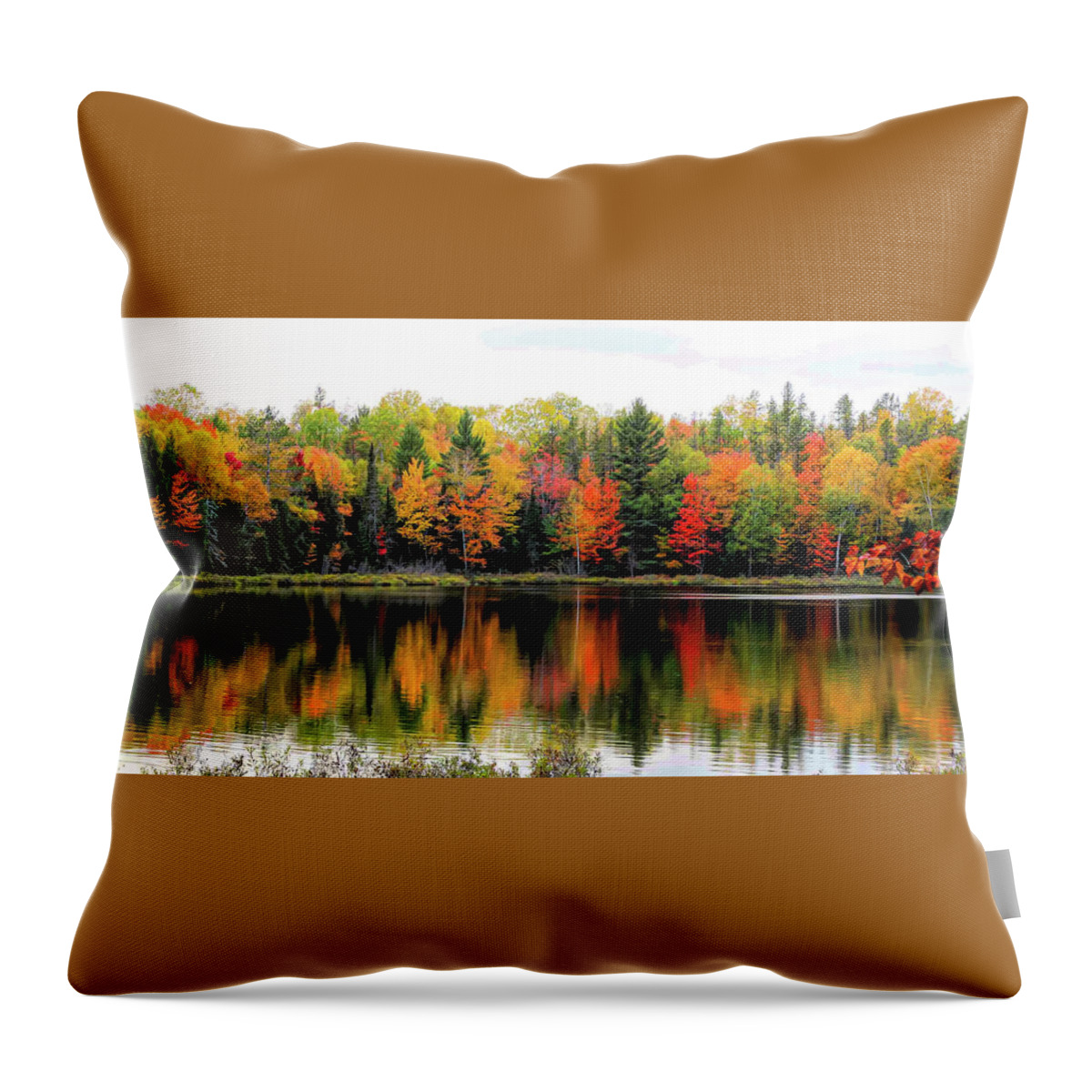 Michigan Throw Pillow featuring the photograph Hovey Lake Reflections by Cheryl Strahl