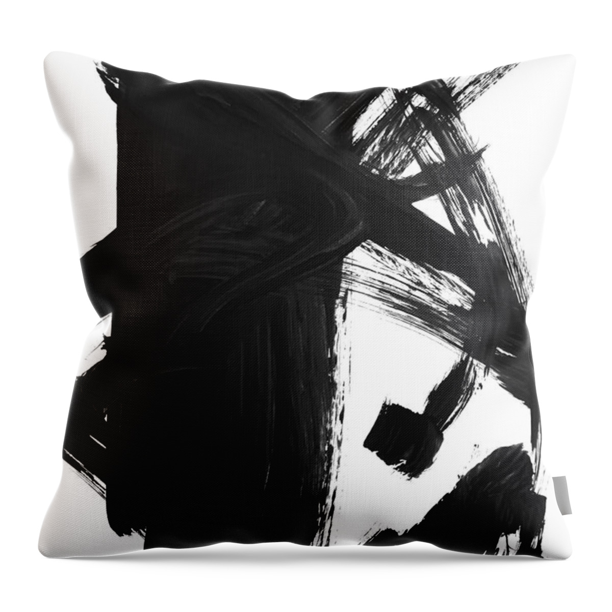 Black And White Throw Pillow featuring the painting 0004-How To Enter by Anke Classen