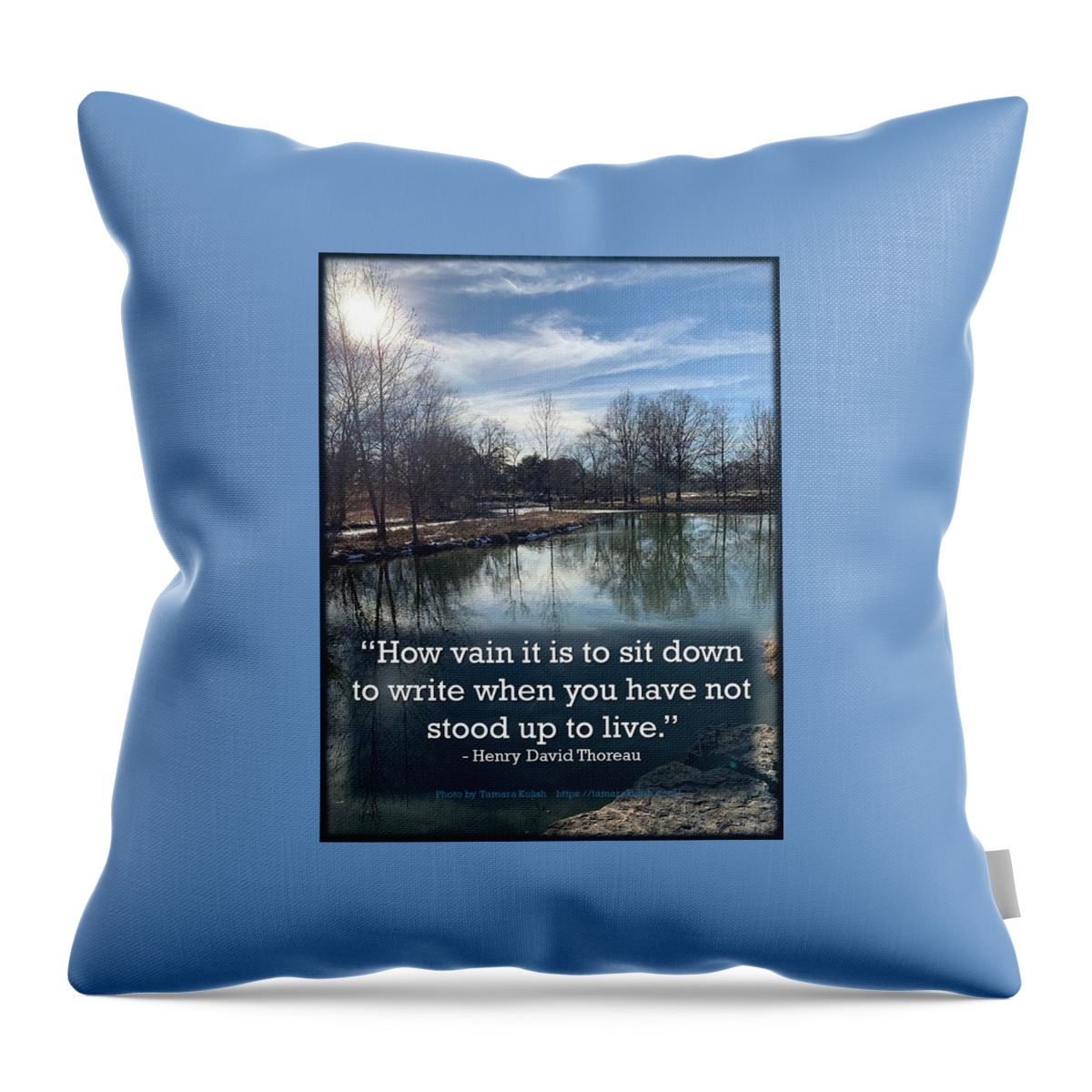 Nature Throw Pillow featuring the photograph How vain it is to sit down to write when you have not stood up to live by Tamara Kulish