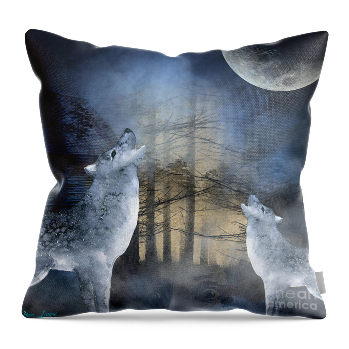Wolf Throw Pillow featuring the digital art Howl by Janice Leagra