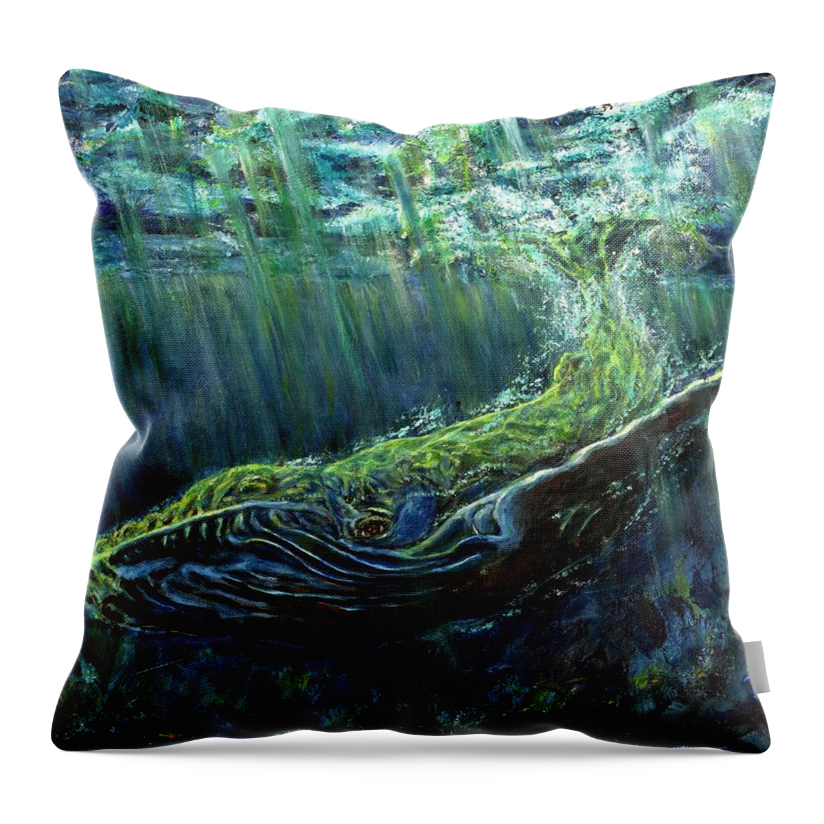 Humpback Whale Throw Pillow featuring the painting Humpback Whale by John Bohn