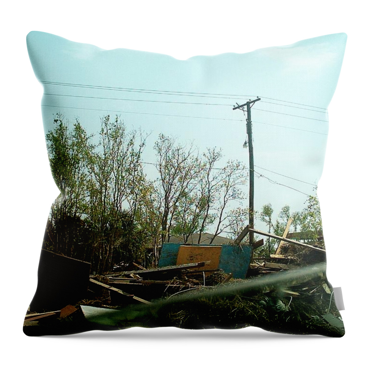 New Orleans Throw Pillow featuring the photograph Hurricane Katrina Series - 79 by Christopher Lotito