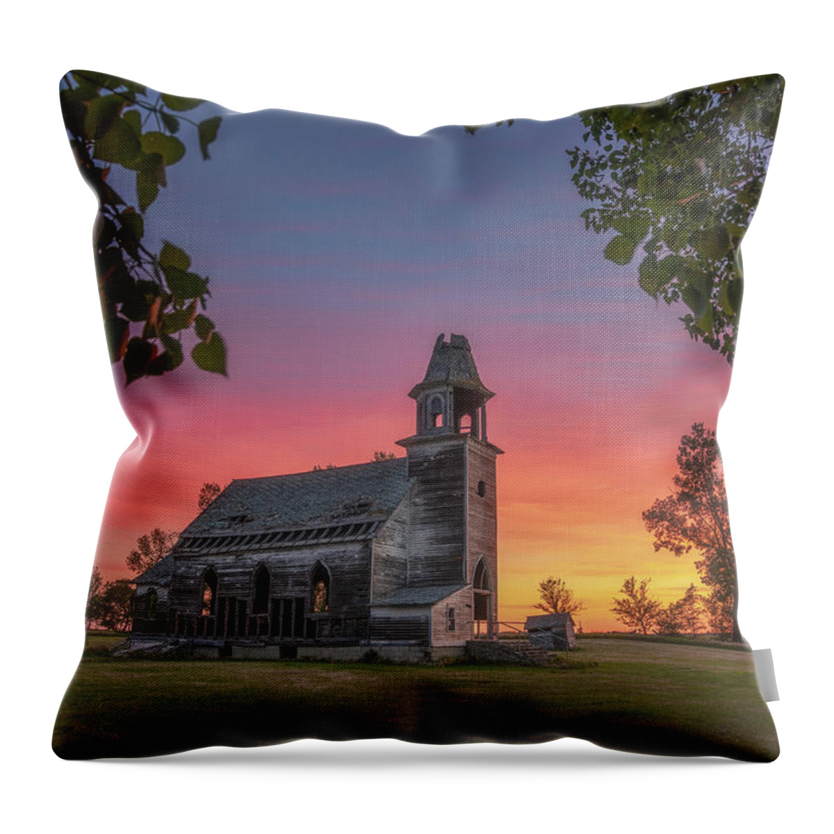 Church Throw Pillow featuring the photograph Hurricane Lake Sunrise by Darren White