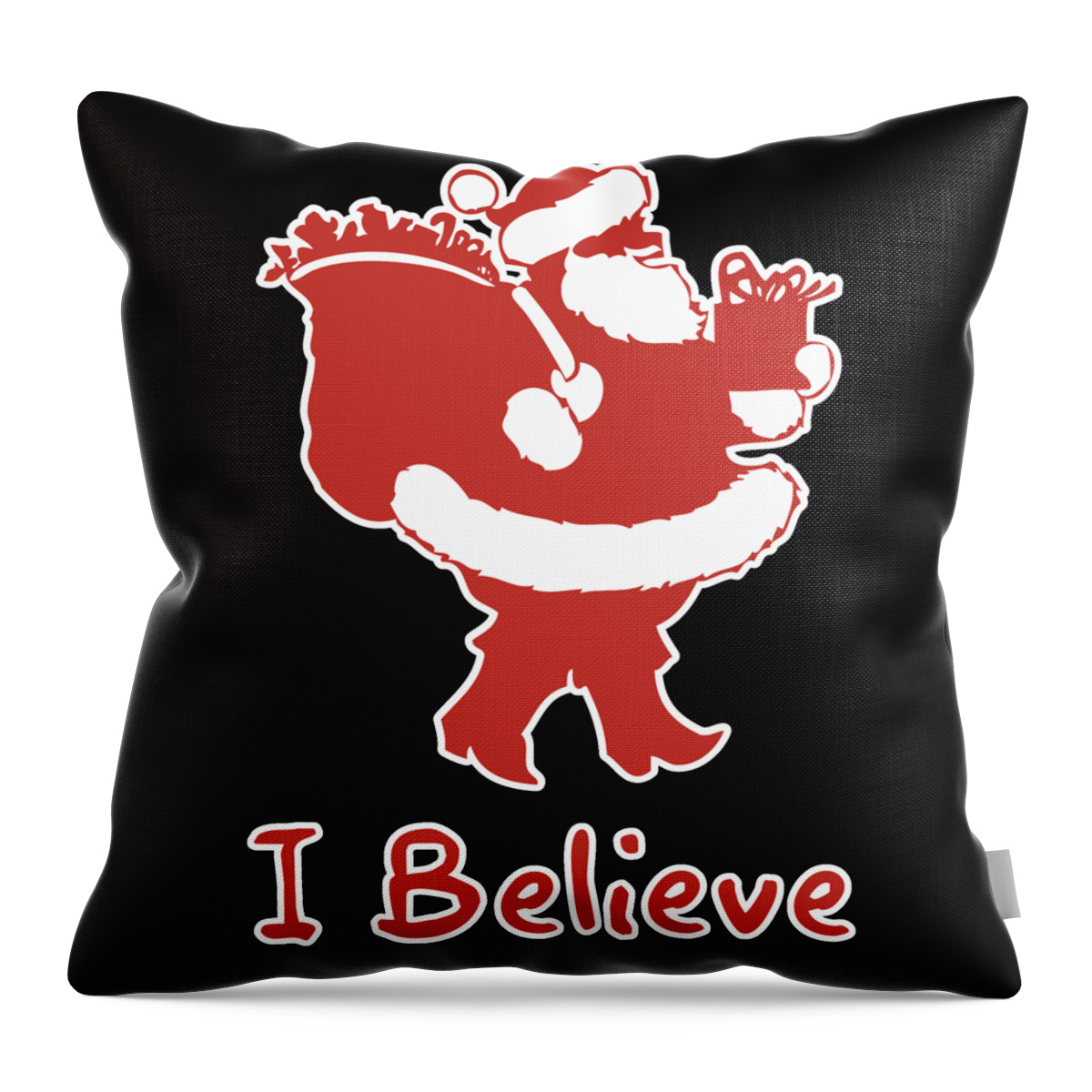 Christmas 2023 Throw Pillow featuring the digital art I Believe in Santa by Flippin Sweet Gear