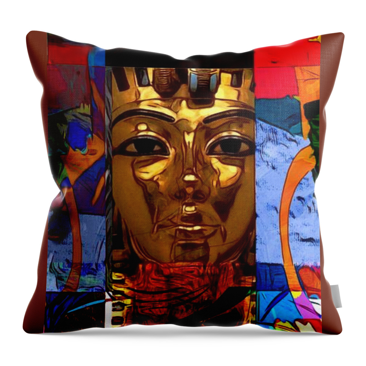 King Tut Throw Pillow featuring the digital art I Built Pyramids 2 by Joe Roache