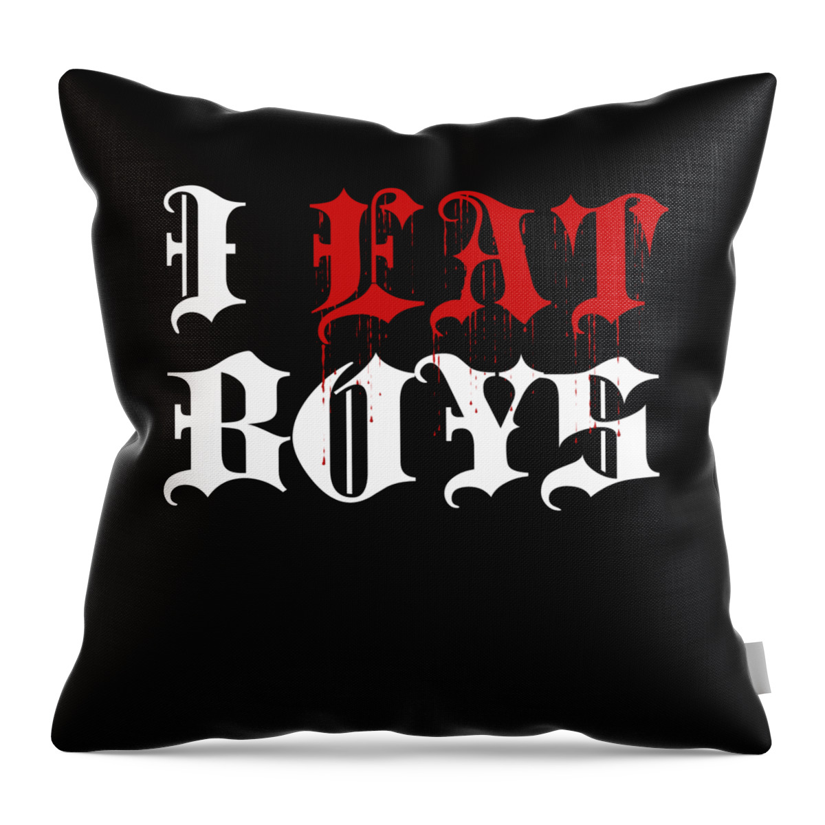 Cool Throw Pillow featuring the digital art I Eat Boys Vampire Halloween by Flippin Sweet Gear