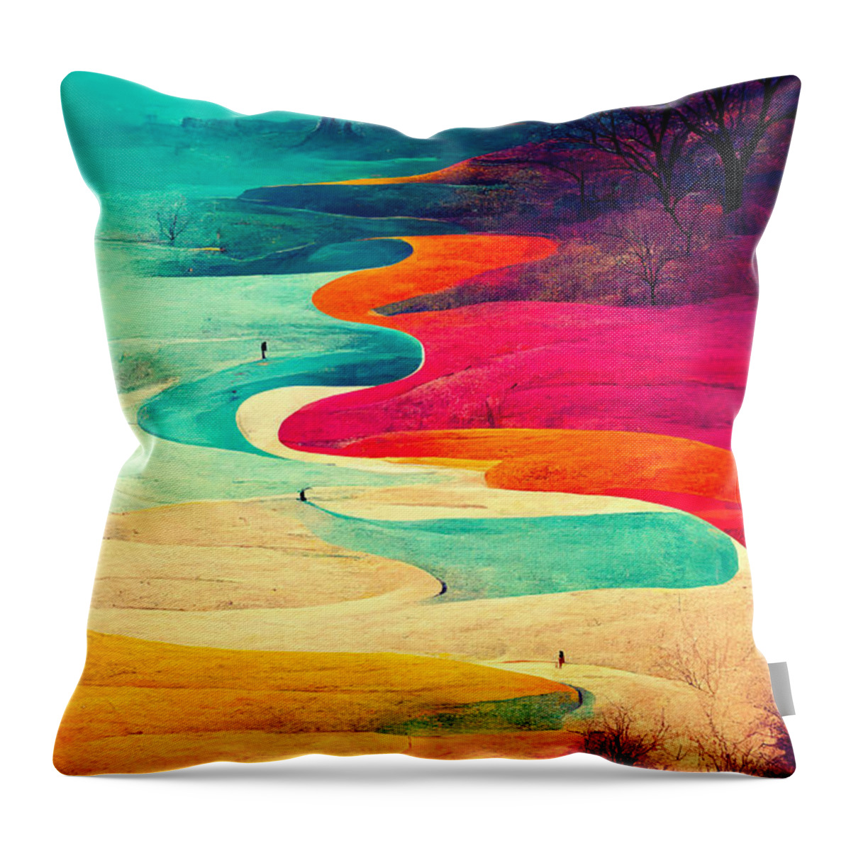 Abstract Throw Pillow featuring the digital art I feel good by Sabantha