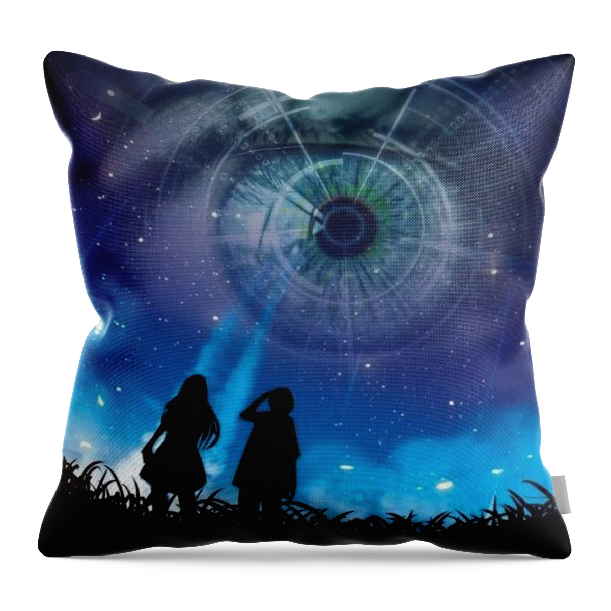 Surreal Throw Pillow featuring the mixed media I Have My Eye On You by Teresa Trotter