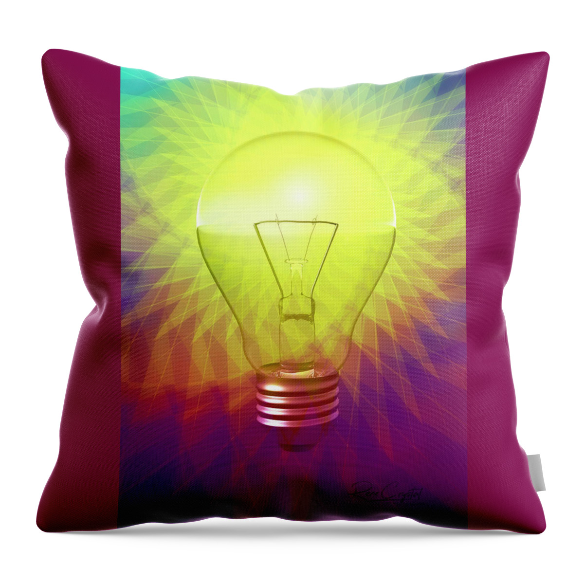 Light Bulbs Throw Pillow featuring the photograph I Just Had And Idea by Rene Crystal