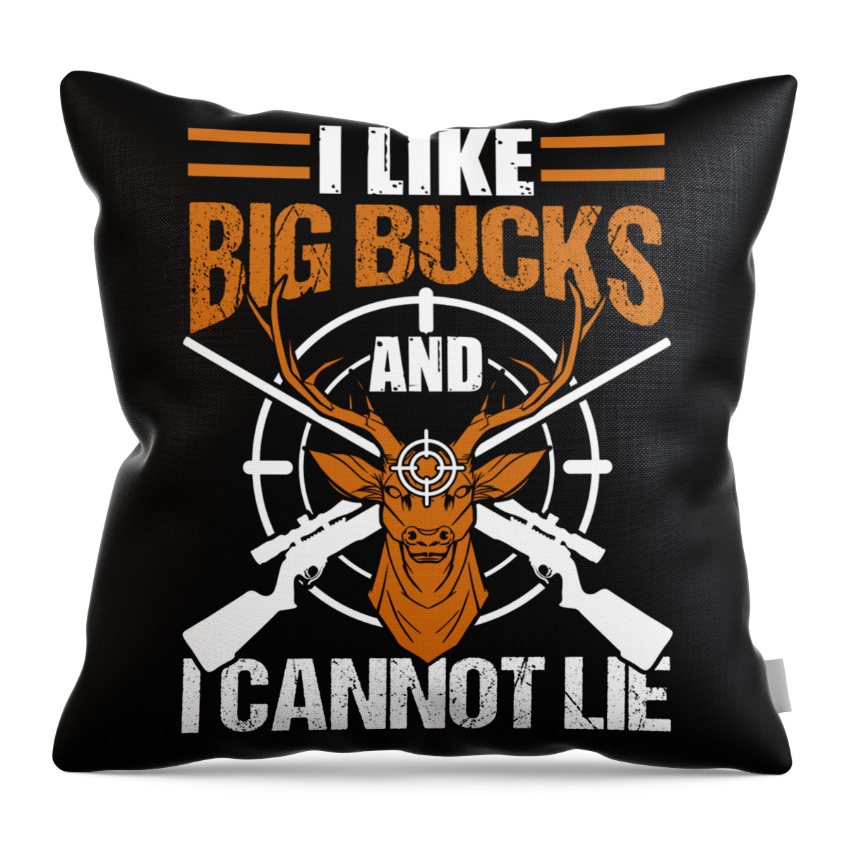 Deer Throw Pillow featuring the digital art I Like Big Bucks and I Cannot Lie Deer Hunting Hunter by Alessandra Roth