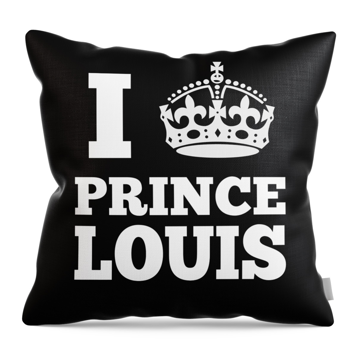 Funny Throw Pillow featuring the digital art I Love Prince Louis by Flippin Sweet Gear