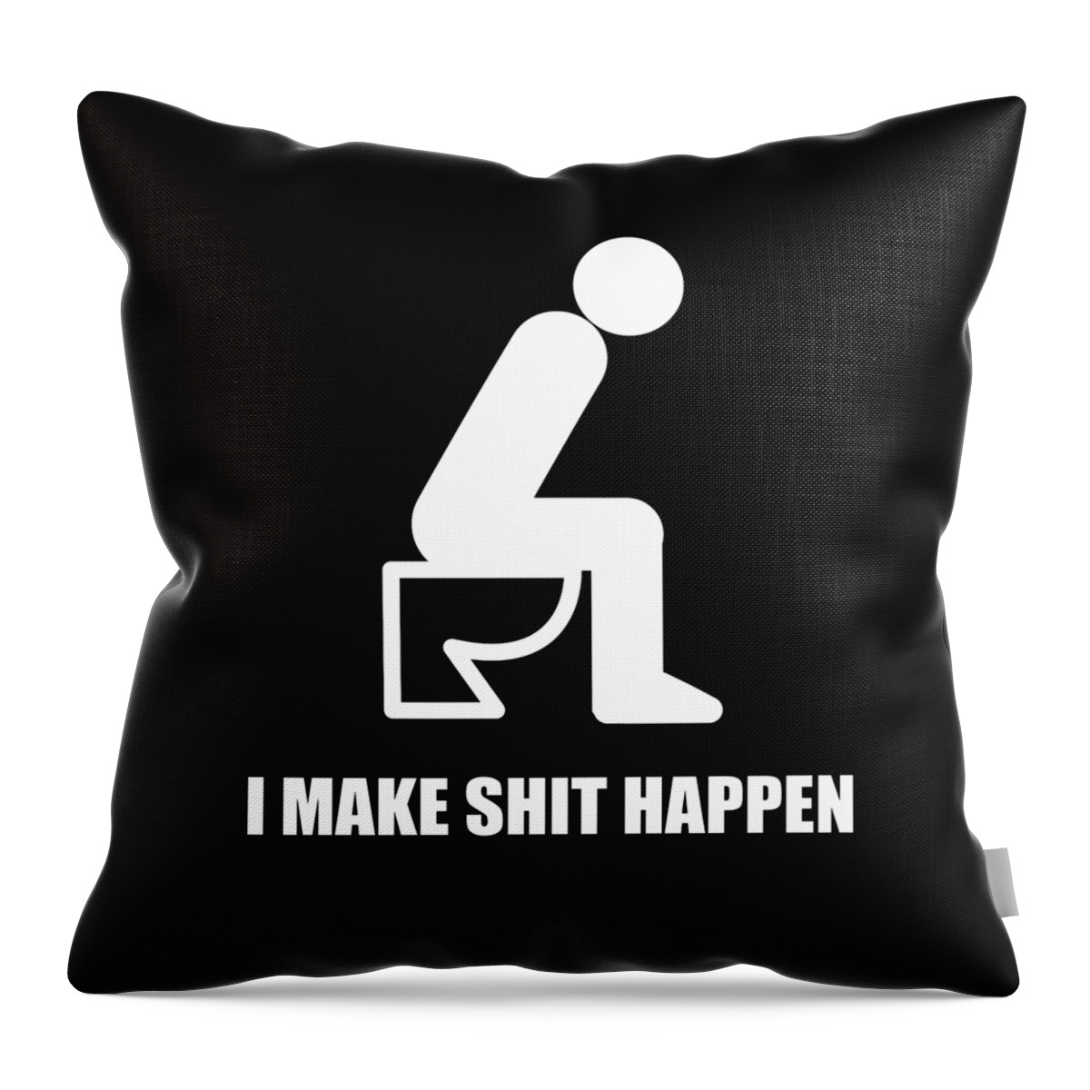 Funny Throw Pillow featuring the digital art I Make Shit Happen Black by Flippin Sweet Gear