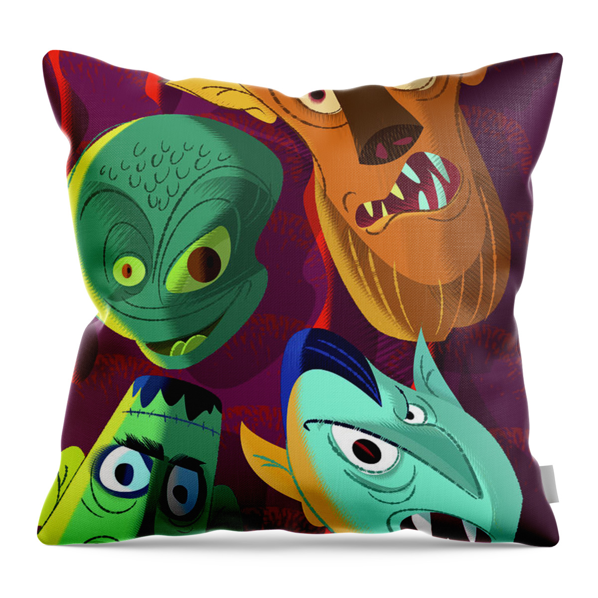 Alien Throw Pillow featuring the digital art I see you by Alan Bodner