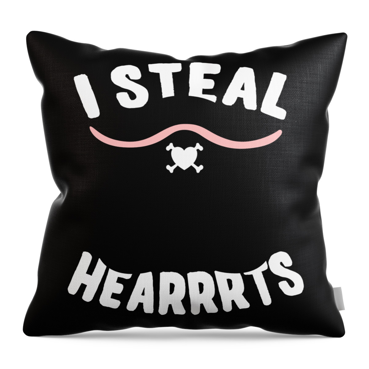 Cool Throw Pillow featuring the digital art I Steal Hearrrts Valentines Pirate by Flippin Sweet Gear