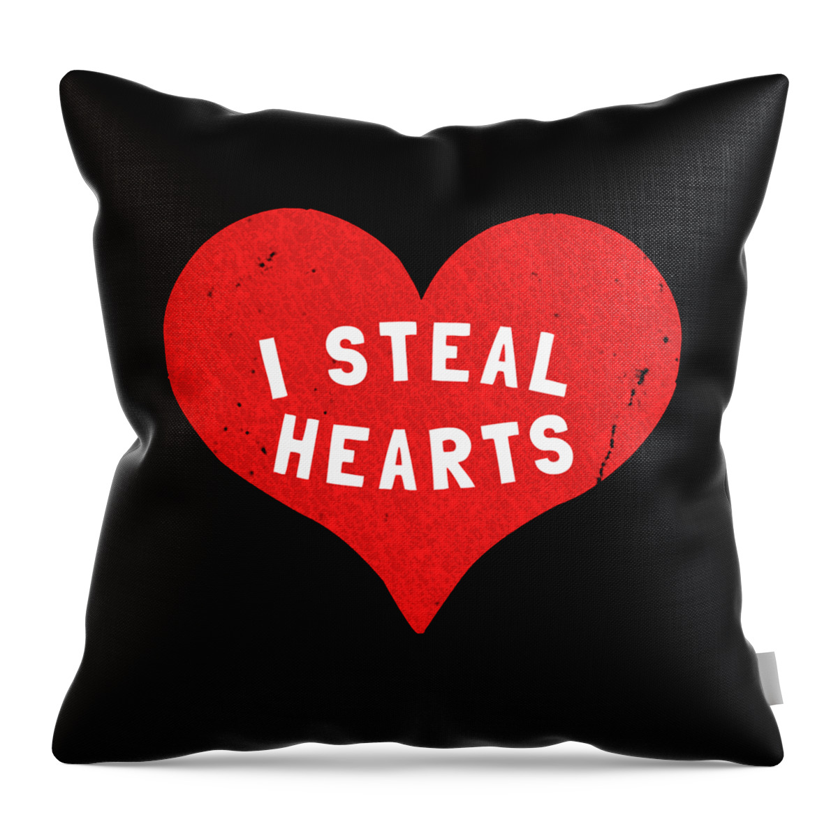 Funny Throw Pillow featuring the digital art I Steal Hearts Valentines Day by Flippin Sweet Gear
