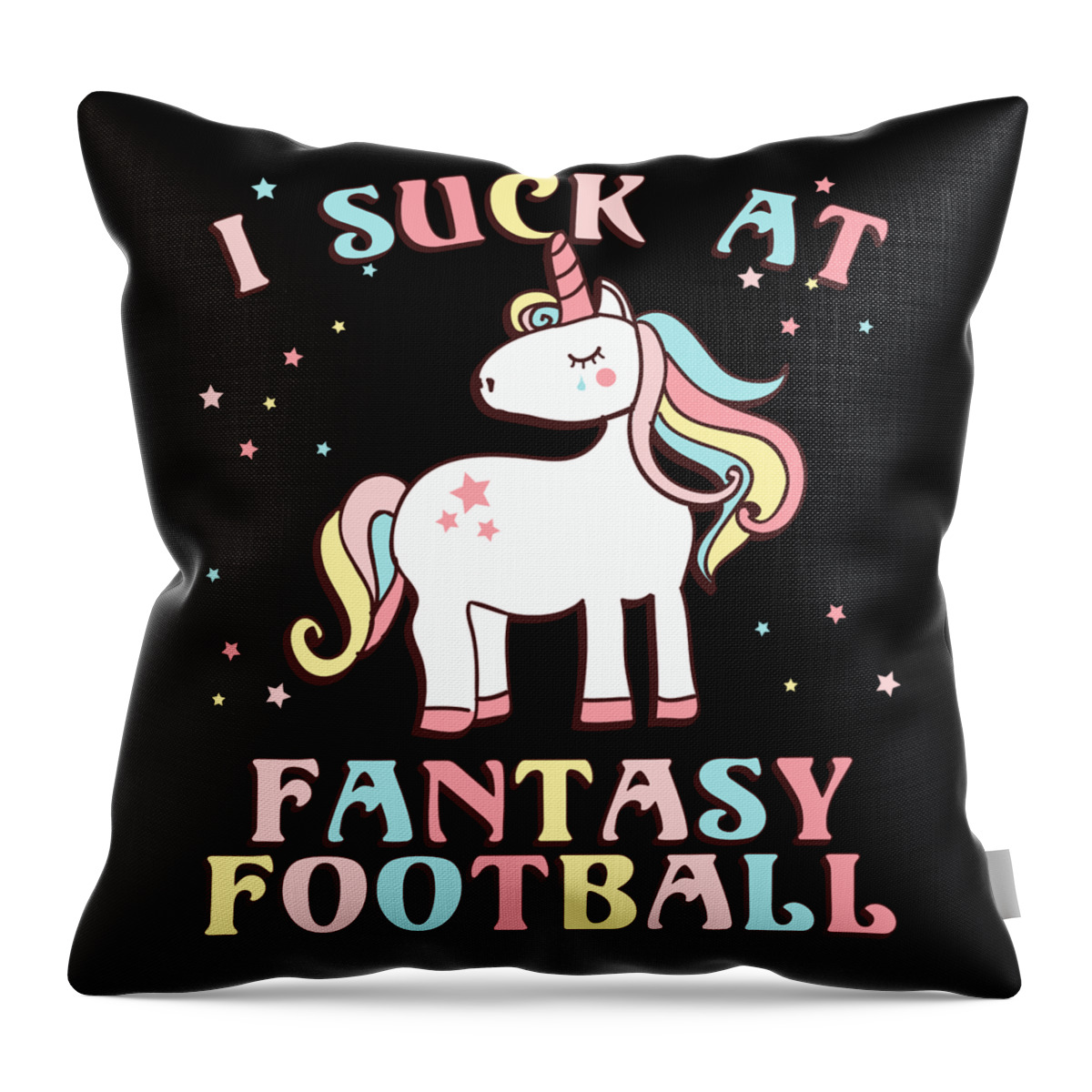 Fantasy Football Throw Pillow featuring the digital art I Suck At Fantasy Football by Flippin Sweet Gear