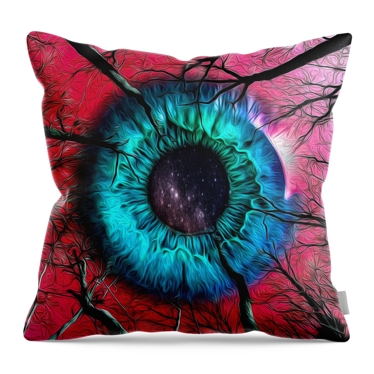 Eyes Throw Pillow featuring the digital art I The Missing by Jeff Malderez