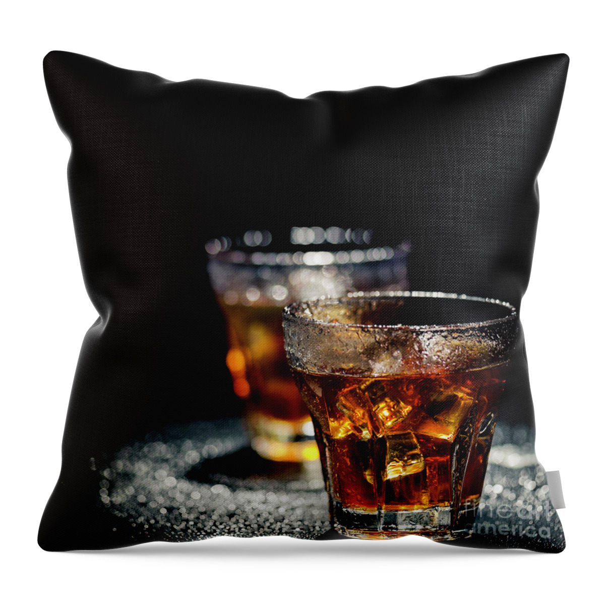 Whiskey Throw Pillow featuring the photograph Iced Cocktails by Jelena Jovanovic
