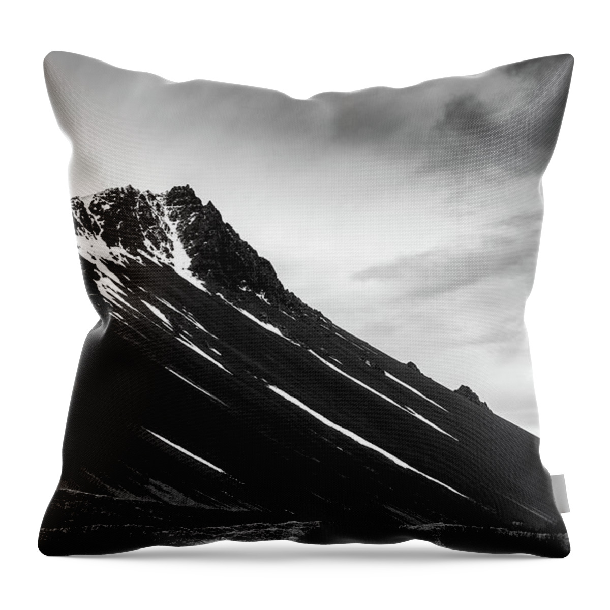 Iceland Throw Pillow featuring the photograph Icelandic volcano mountain in winter in Iceland by Michalakis Ppalis