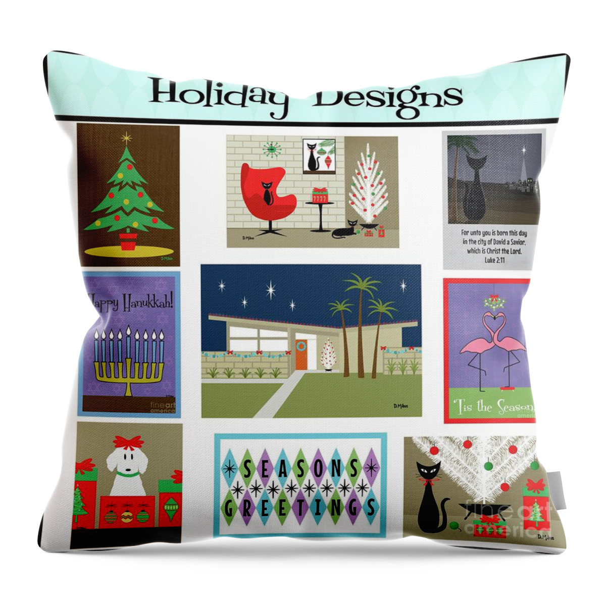  Throw Pillow featuring the digital art Icon For Holiday Collection by Donna Mibus