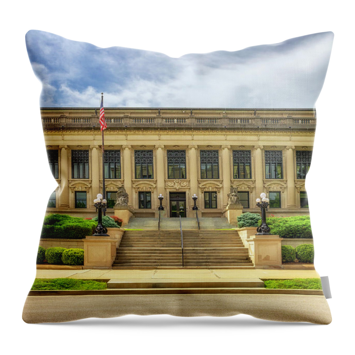 Illinois Supreme Court Throw Pillow featuring the photograph Illinois Supreme Court - Springfield, Illinois by Susan Rissi Tregoning