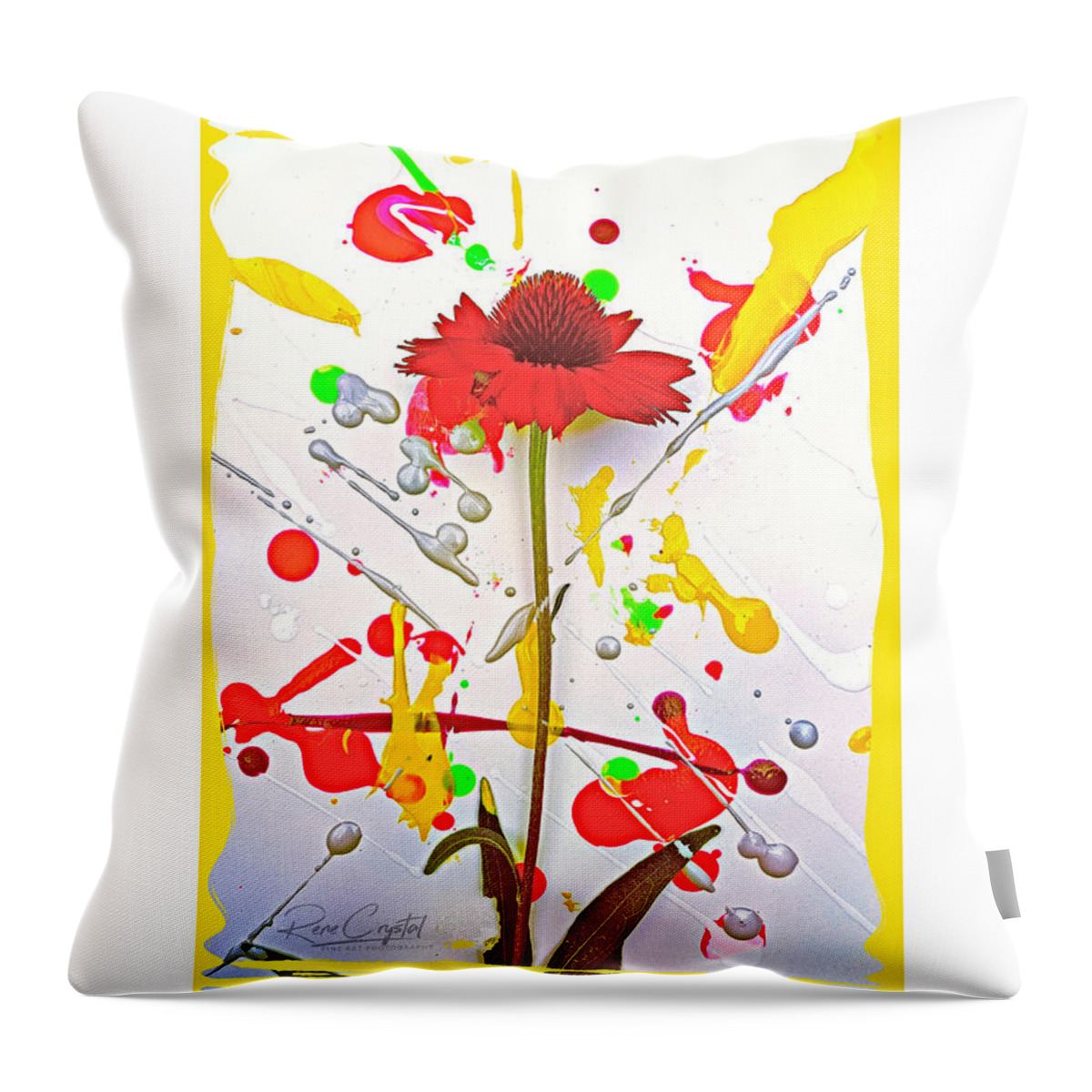 Flora Throw Pillow featuring the photograph I'm A Happy, Happy Flower by Rene Crystal