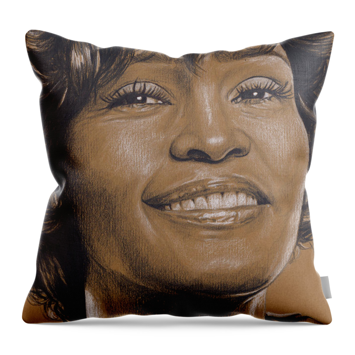 Singer Throw Pillow featuring the drawing I'm every woman by Rob De Vries