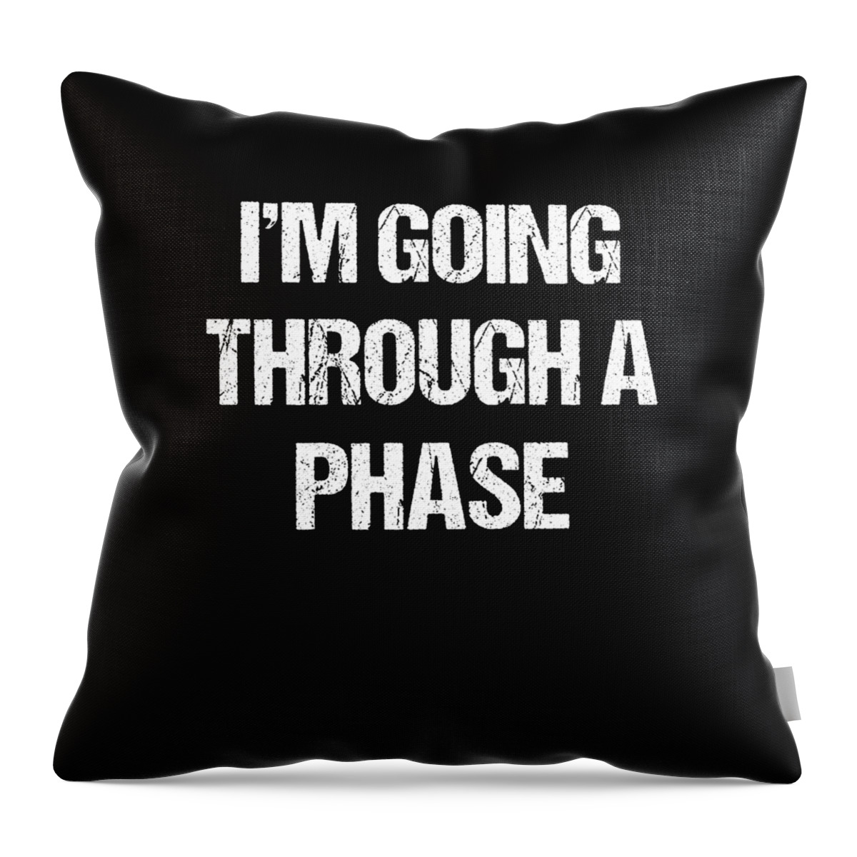 Funny Throw Pillow featuring the digital art Im Going Through A Phase by Flippin Sweet Gear