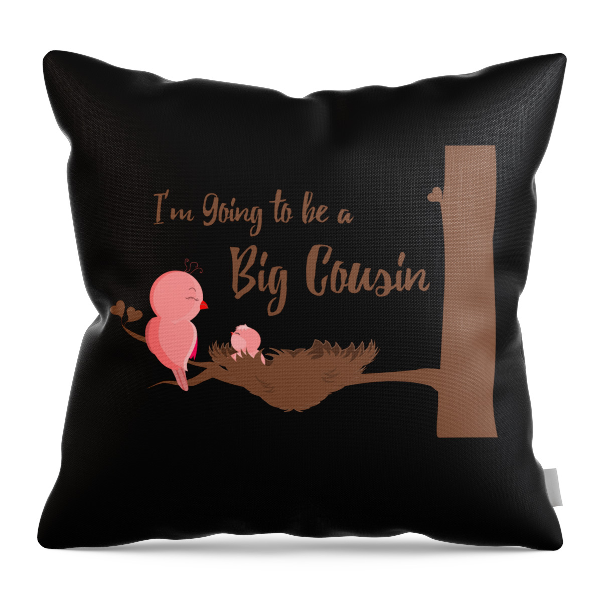 Funny Throw Pillow featuring the digital art Im Going To Be A Big Cousin by Flippin Sweet Gear