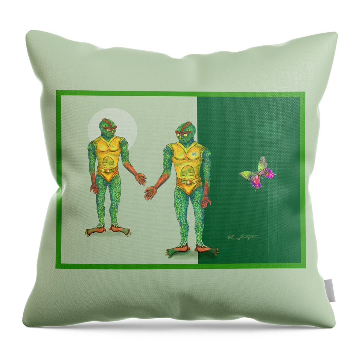 Imagination Throw Pillow featuring the painting Imagine. . . by Hartmut Jager