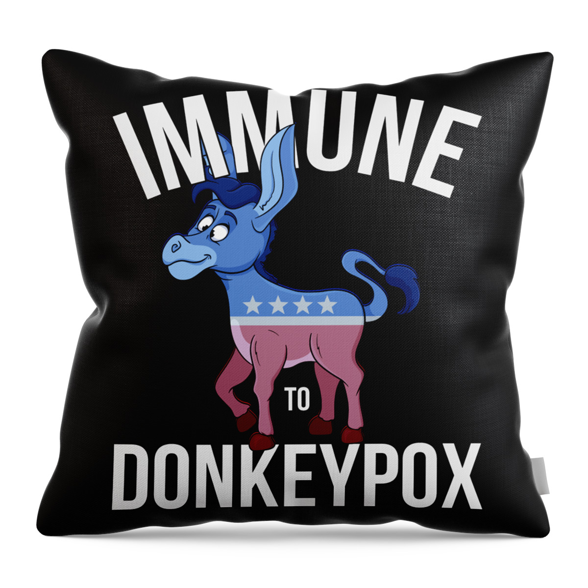 Funny Throw Pillow featuring the digital art Immune to Donkey Pox by Flippin Sweet Gear