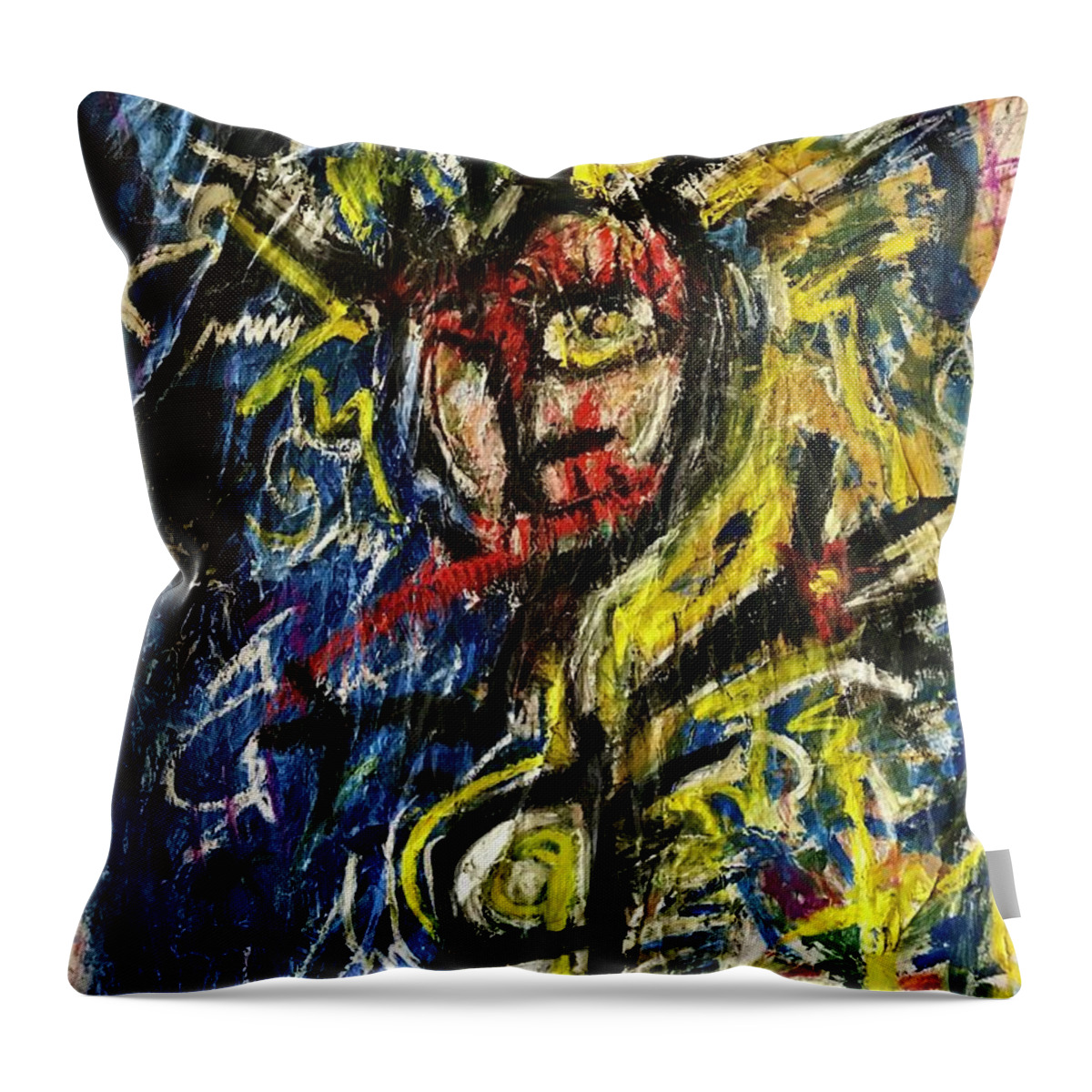 Abstract  Throw Pillow featuring the painting Imp #2 2020 by Gustavo Ramirez