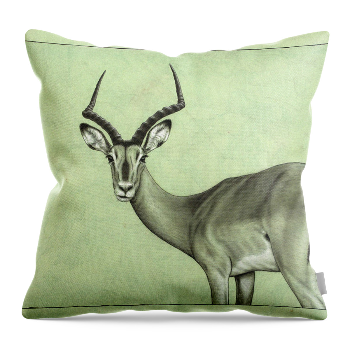Impala Throw Pillow featuring the painting Impala by James W Johnson