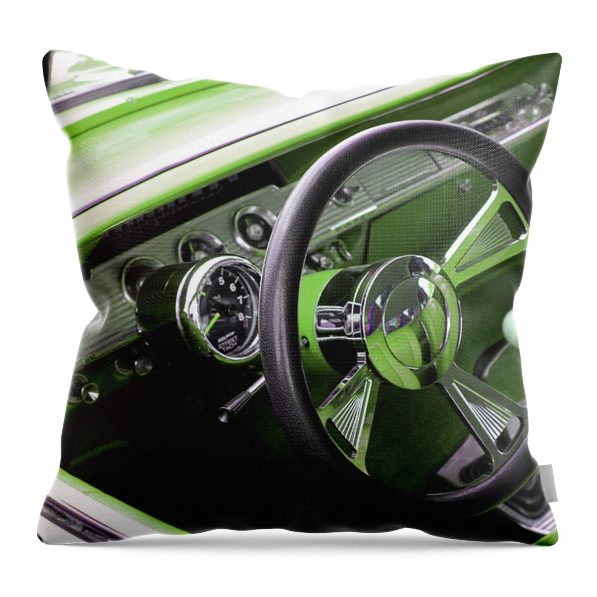 Chevy Throw Pillow featuring the photograph Impala Lime by Carolyn Stagger Cokley