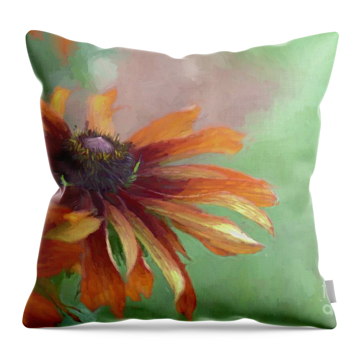 Digitally Throw Pillow featuring the photograph Impression of a Daisy by Diana Mary Sharpton
