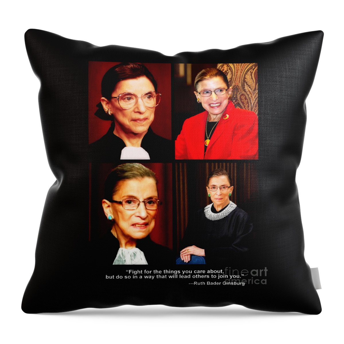 Supreme Court Throw Pillow featuring the photograph Fight - In Honor of Ruth Bader Ginsburg by Mitchell R Grosky
