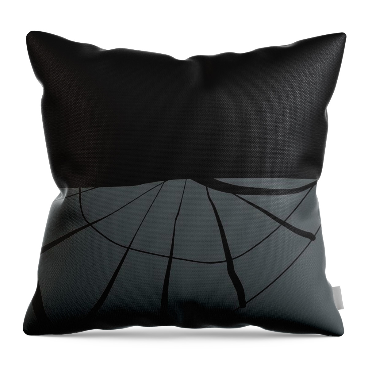 Abstract Throw Pillow featuring the painting In the darkness of the net - abstract by Vesna Antic