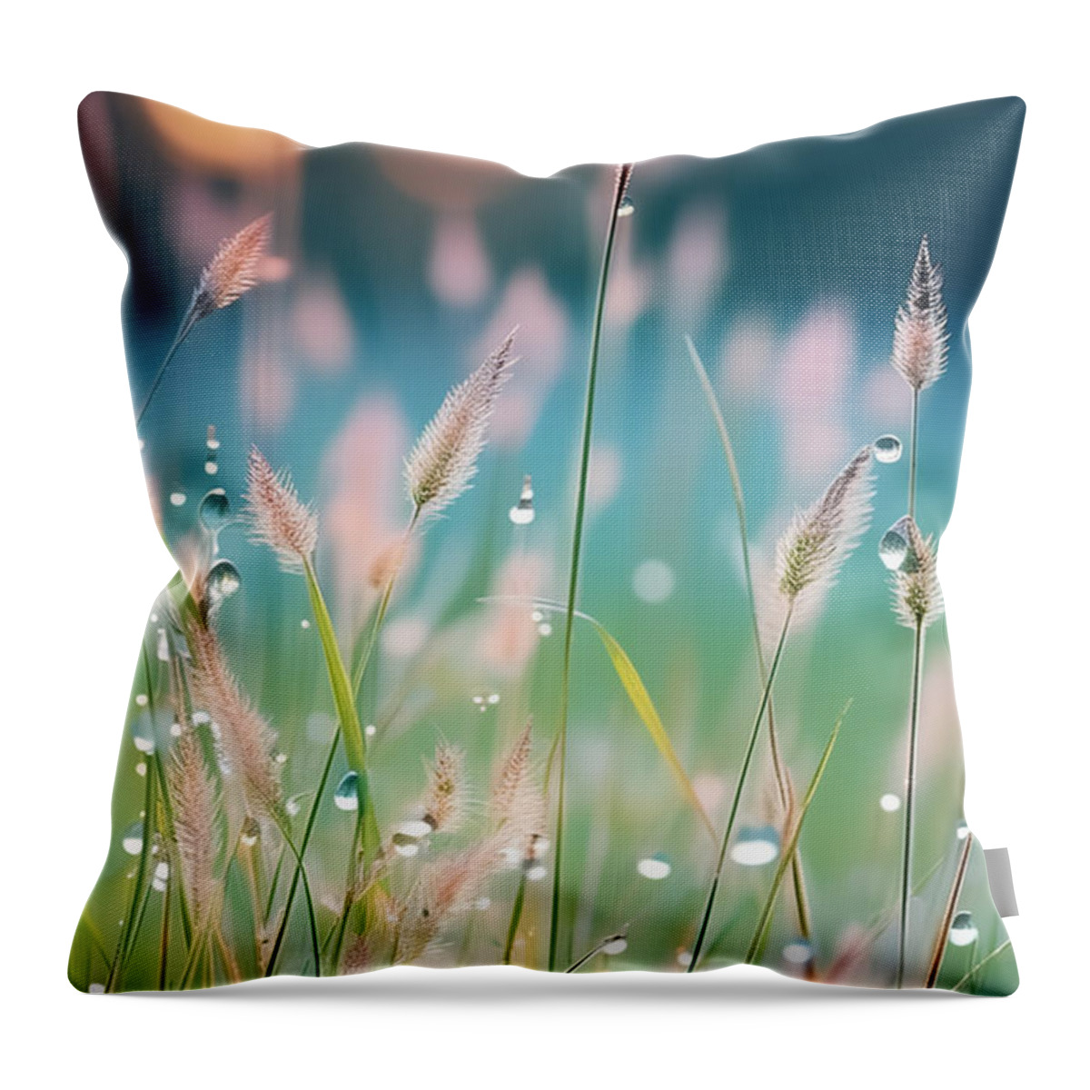 Nature Throw Pillow featuring the digital art In the meadow by Manjik Pictures