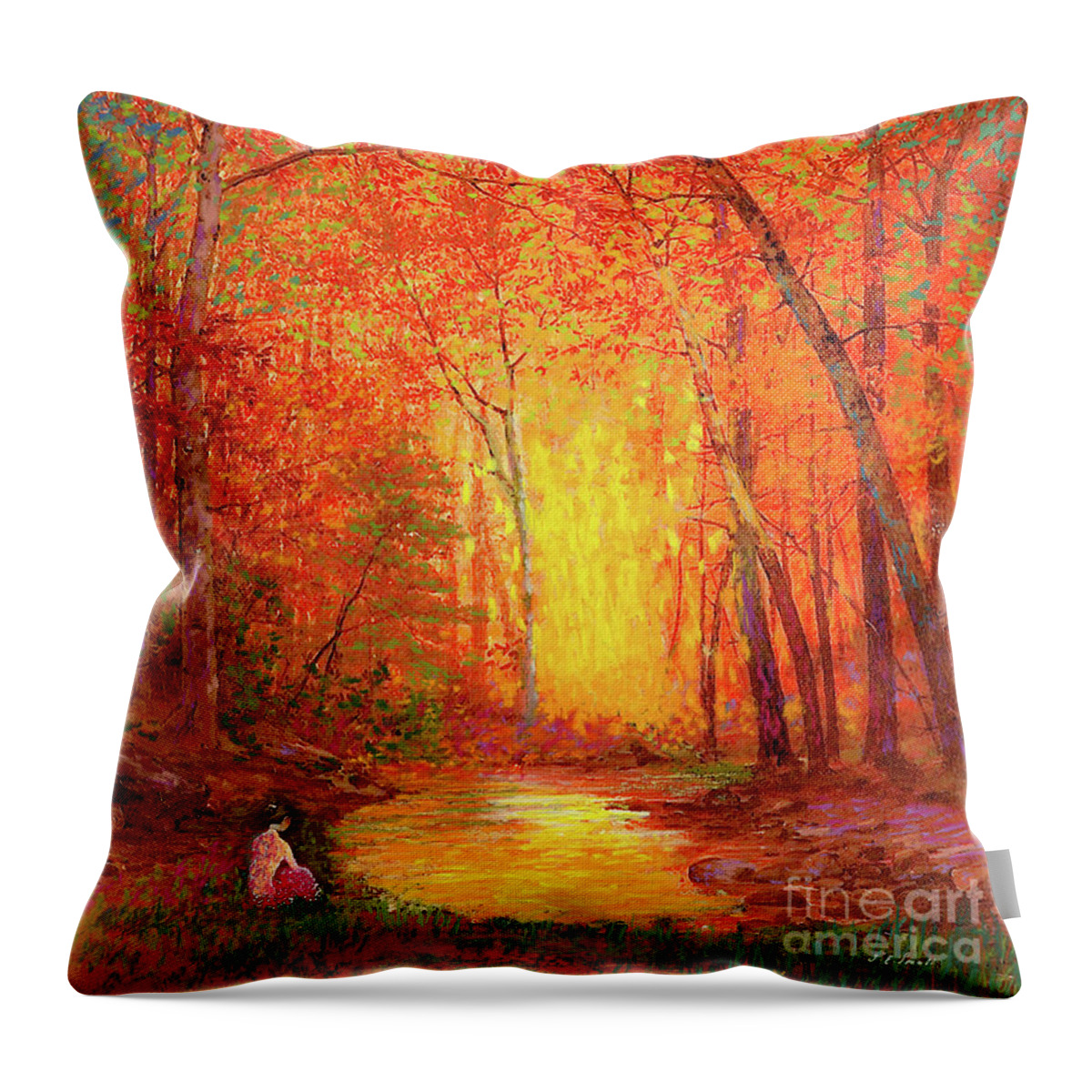Meditation Throw Pillow featuring the painting In the Presence of Light Meditation by Jane Small