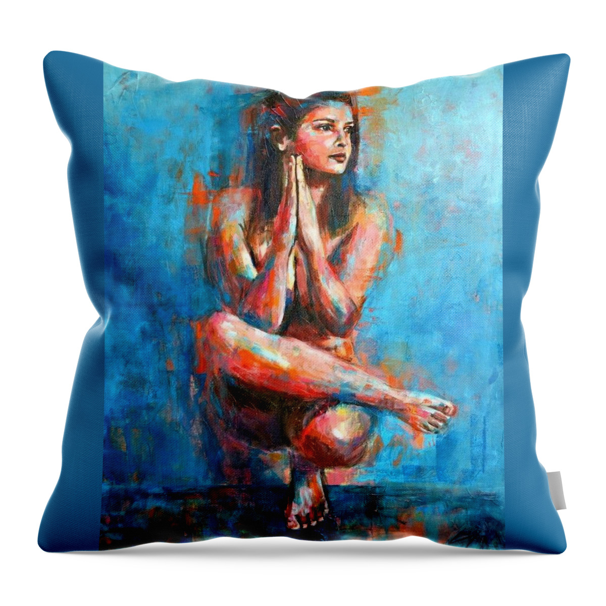  Throw Pillow featuring the painting In the Wind of Change by Luzdy Rivera