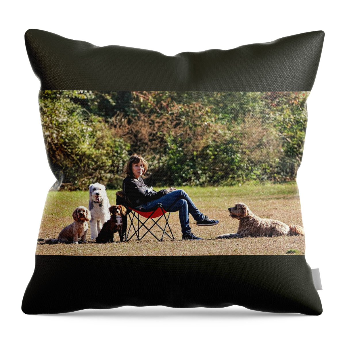Dog Throw Pillow featuring the photograph In Training2 by John Linnemeyer