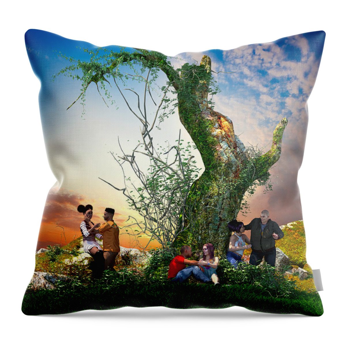 Eternally Rooted Throw Pillow featuring the digital art Inception by Williem McWhorter
