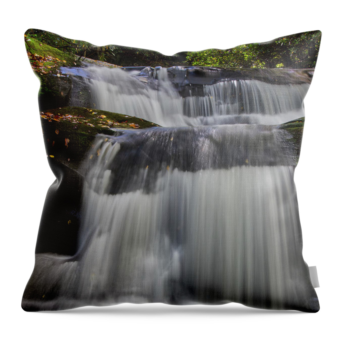 Indian Flats Falls Throw Pillow featuring the photograph Indian Flats Falls 12 by Phil Perkins